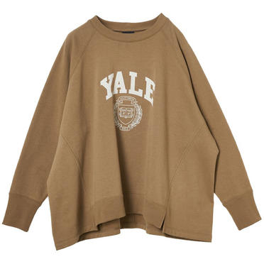 [SALE] 30%OFF　MICA&DEAL "YALE"ロゴスウェットバックフレアプルオーバー　CAMEL No.1