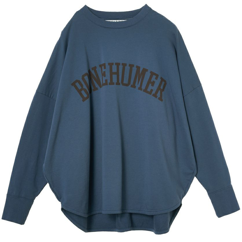 [SALE] 30%OFF　MICA&DEAL "BONEHUMER"ロゴハイゲージ裏毛プルオーバー　BLUE