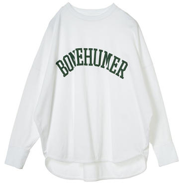 "BONEHUMER"ロゴハイゲージ裏毛プルオーバー　OFF WHITE No.1