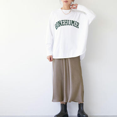 "BONEHUMER"ロゴハイゲージ裏毛プルオーバー　OFF WHITE No.4