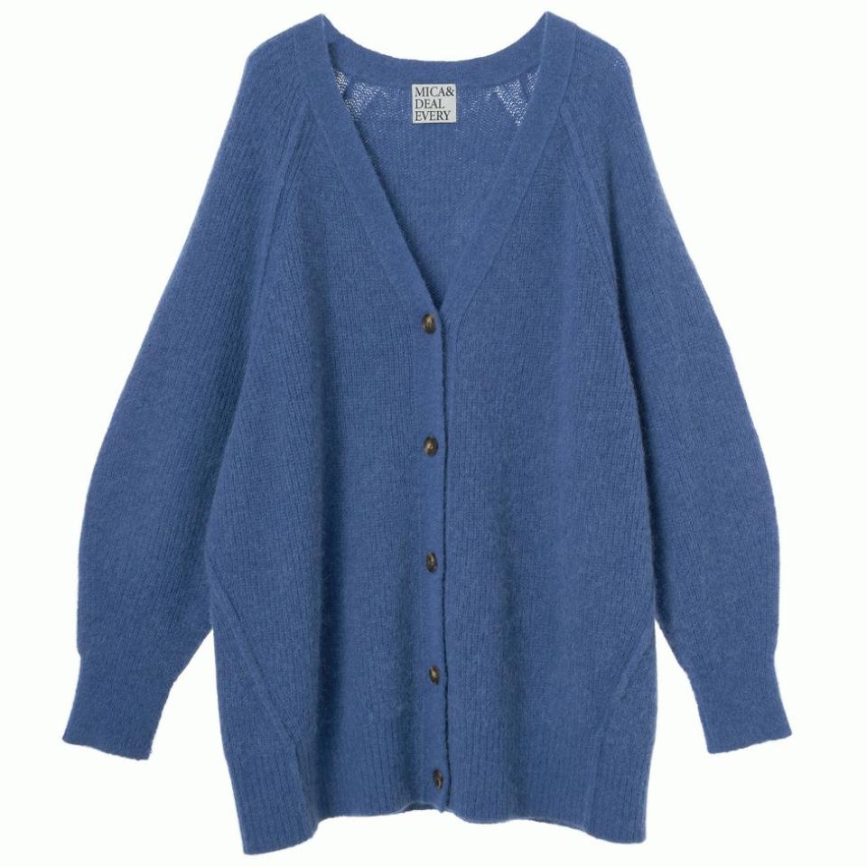 [SALE] 30%OFF　MICA&DEAL アルパカVネックロングカーディガン　BLUE