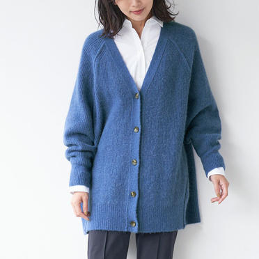 [SALE] 30%OFF　MICA&DEAL アルパカVネックロングカーディガン　BLUE No.3