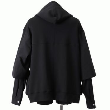 Combi Layered Zip Hoodie　BLACK No.5