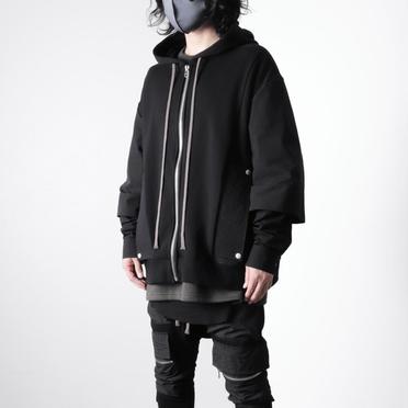 Combi Layered Zip Hoodie　BLACK No.16