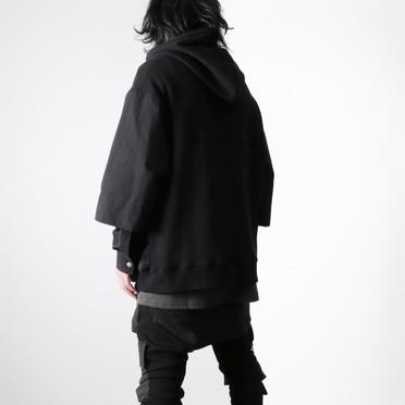 Combi Layered Zip Hoodie　BLACK No.18