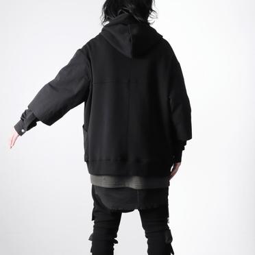 Combi Layered Zip Hoodie　BLACK No.20