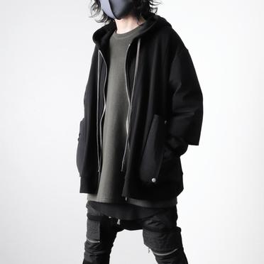 Combi Layered Zip Hoodie　BLACK No.24