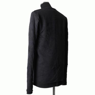 Gauze Washer Crew Neck Layered Bomber Heat Top　BLACK No.4