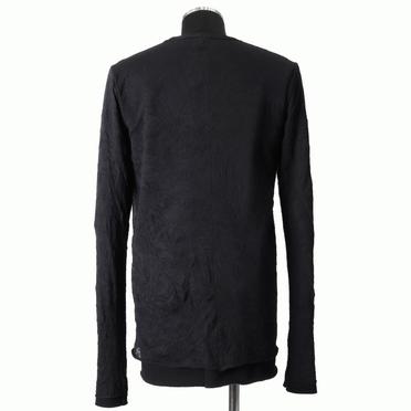 Gauze Washer Crew Neck Layered Bomber Heat Top　BLACK No.5