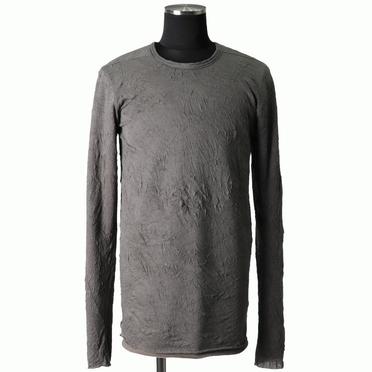 Gauze Washer Crew Neck Layered Bomber Heat Top　GREY No.1