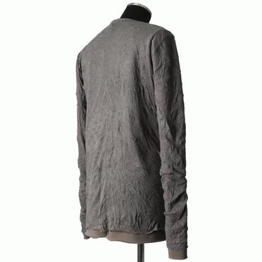 Gauze Washer Crew Neck Layered Bomber Heat Top　GREY No.6