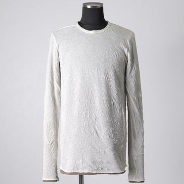 Gauze Washer Crew Neck Layered Bomber Heat Top　IVORY No.1