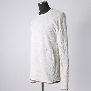 Gauze Washer Crew Neck Layered Bomber Heat Top　IVORY No.2