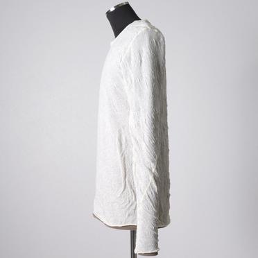 Gauze Washer Crew Neck Layered Bomber Heat Top　IVORY No.3