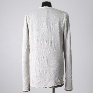 Gauze Washer Crew Neck Layered Bomber Heat Top　IVORY No.5