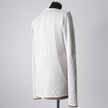 Gauze Washer Crew Neck Layered Bomber Heat Top　IVORY No.6