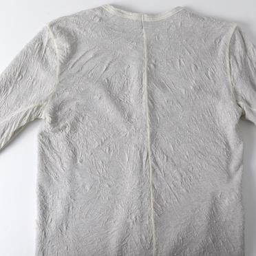 Gauze Washer Crew Neck Layered Bomber Heat Top　IVORY No.10