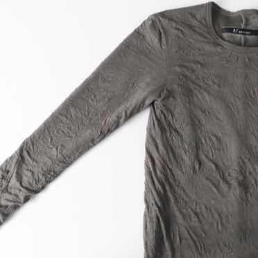 Gauze Washer Crew Neck Layered Bomber Heat Top　GREY No.8