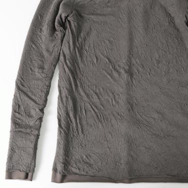 Gauze Washer Crew Neck Layered Bomber Heat Top　GREY No.9