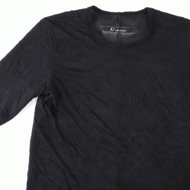 Gauze Washer Crew Neck Layered Bomber Heat Top　BLACK No.7