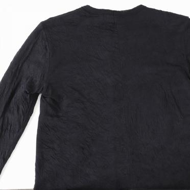 Gauze Washer Crew Neck Layered Bomber Heat Top　BLACK No.10