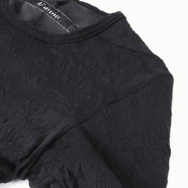 Gauze Washer Crew Neck Layered Bomber Heat Top　BLACK No.11