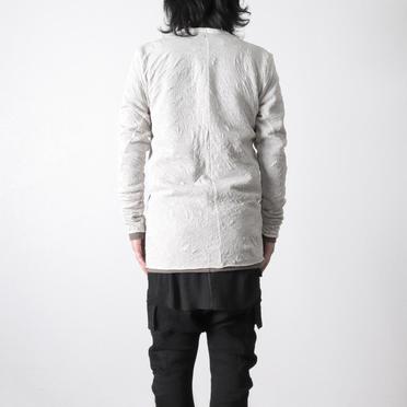 Gauze Washer Crew Neck Layered Bomber Heat Top　IVORY No.19