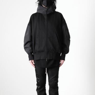 DAMAGED COMBO HOODIE　BLACK No.17