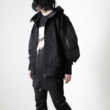 DAMAGED COMBO HOODIE　BLACK No.27