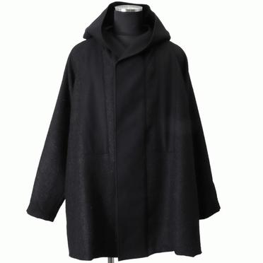 ALPACA TWEED HOOD COAT　BLACK No.1