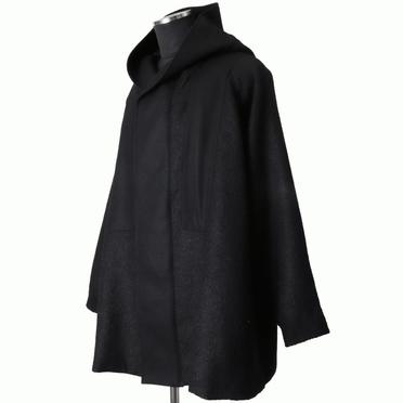 ALPACA TWEED HOOD COAT　BLACK No.2