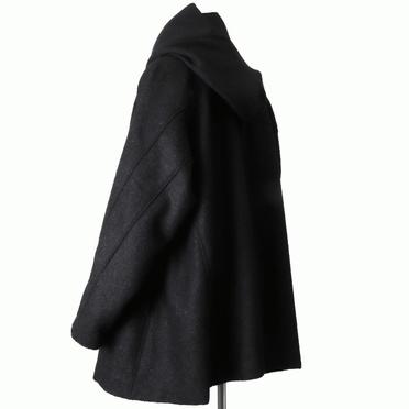 ALPACA TWEED HOOD COAT　BLACK No.4