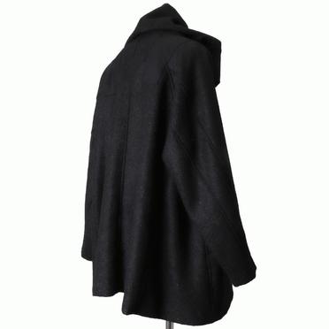 ALPACA TWEED HOOD COAT　BLACK No.6