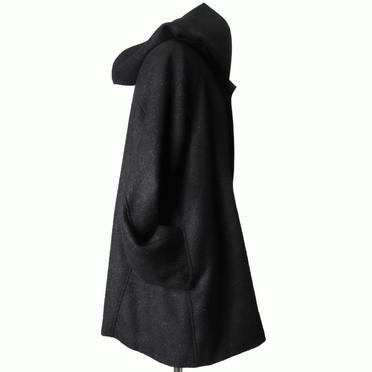 ALPACA TWEED HOOD COAT　BLACK No.7