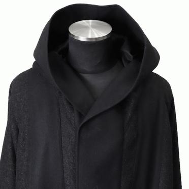 ALPACA TWEED HOOD COAT　BLACK No.9