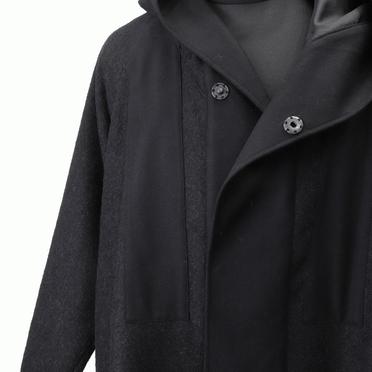 ALPACA TWEED HOOD COAT　BLACK No.12