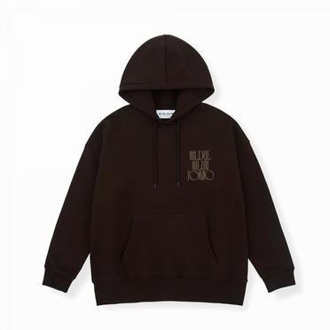 EMBROIDERY FLOWER HOODIE　DARK BROWN No.2