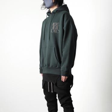 EMBROIDERY FLOWER HOODIE　DARK GREEN No.7