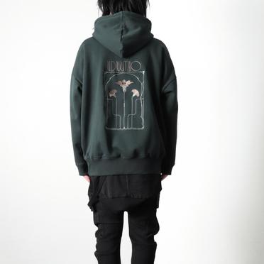 EMBROIDERY FLOWER HOODIE　DARK GREEN No.10