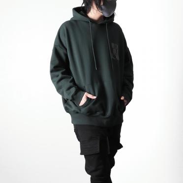 EMBROIDERY FLOWER HOODIE　DARK GREEN No.13