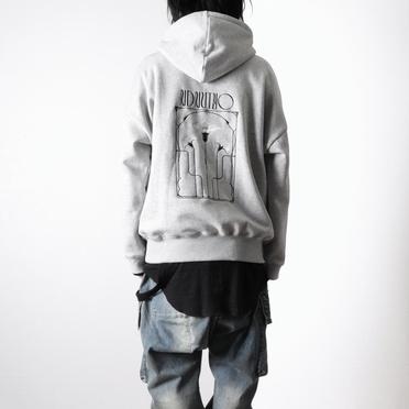 EMBROIDERY FLOWER HOODIE　LIGHT GRAY No.11