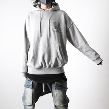 EMBROIDERY FLOWER HOODIE　LIGHT GRAY No.13
