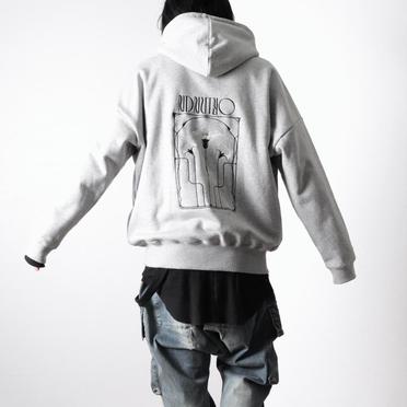 EMBROIDERY FLOWER HOODIE　LIGHT GRAY No.15