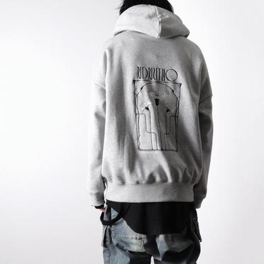 EMBROIDERY FLOWER HOODIE　LIGHT GRAY No.16