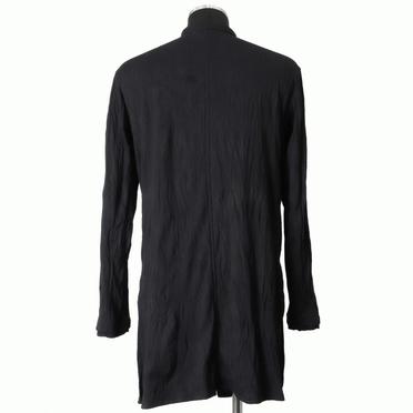 ソフトテレコ シワ加工 ロングシャツ　BLACK No.5