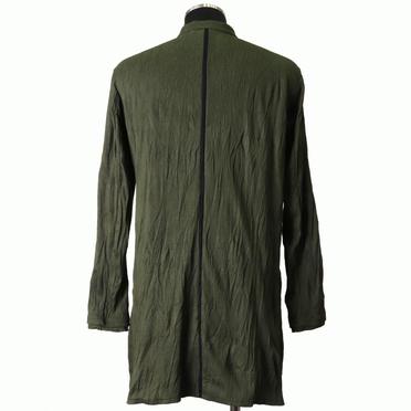 [SALE] 30%OFF　bajra ソフトテレコ シワ加工 ロングシャツ　DEEP OLIVE No.5