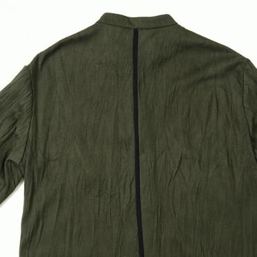 ソフトテレコ シワ加工 ロングシャツ　DEEP OLIVE No.11