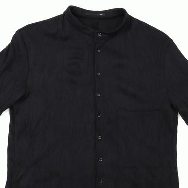 ソフトテレコ シワ加工 ロングシャツ　BLACK No.7