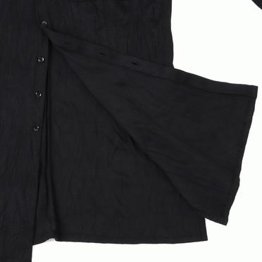 ソフトテレコ シワ加工 ロングシャツ　BLACK No.10