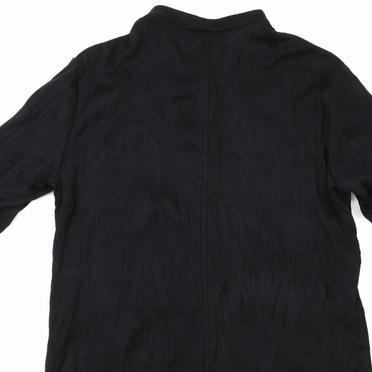 ソフトテレコ シワ加工 ロングシャツ　BLACK No.11